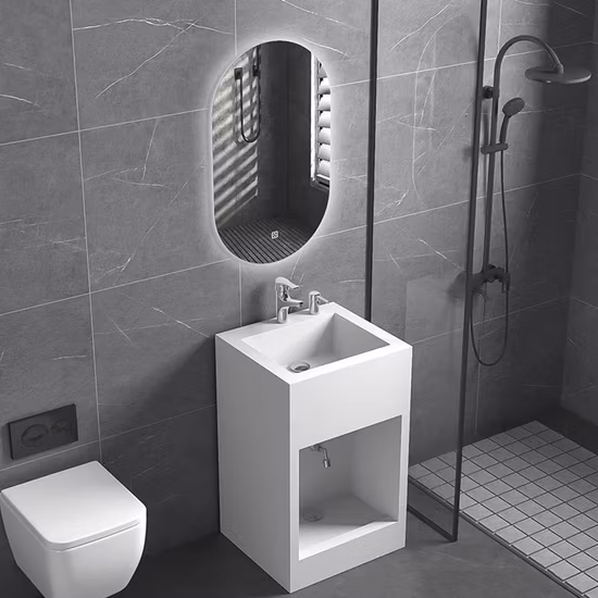 Modern Bathroom Sanitary Ware Ceramic One Piece Basin Wall Hung Sink